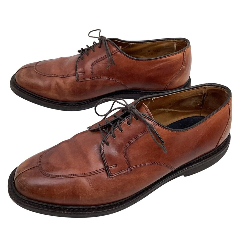 Allen Edmonds Ashton Split Toe Mens 9 D Leather Derby Dress Shoes Brown #1628